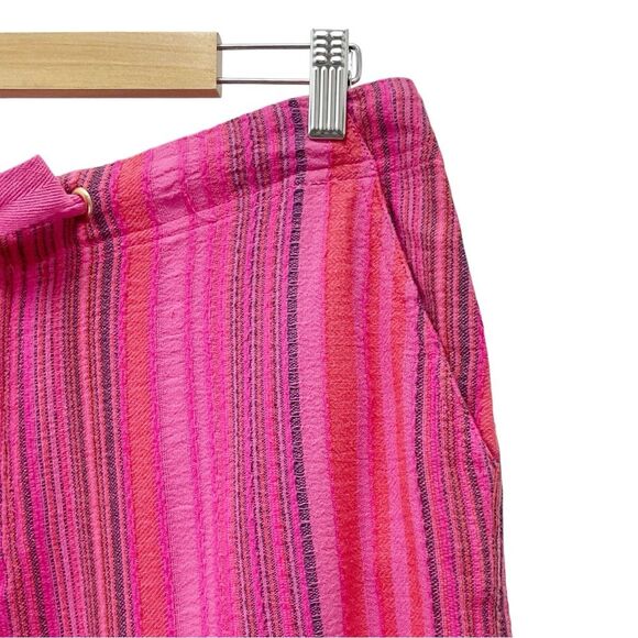 NWT Sundance Hana Stripe Pink Wide Leg Pants Size PM Medium Petite Boho Beachy - Picture 9 of 15